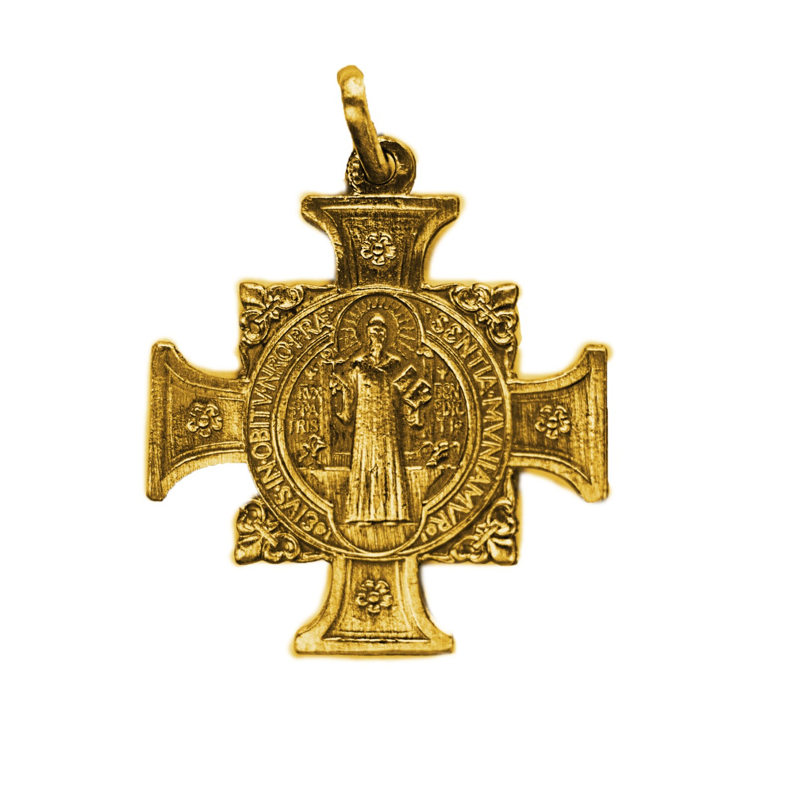 Saint Benedict Cross Pendant Necklace(1.7")3 Colors Three Arches USA