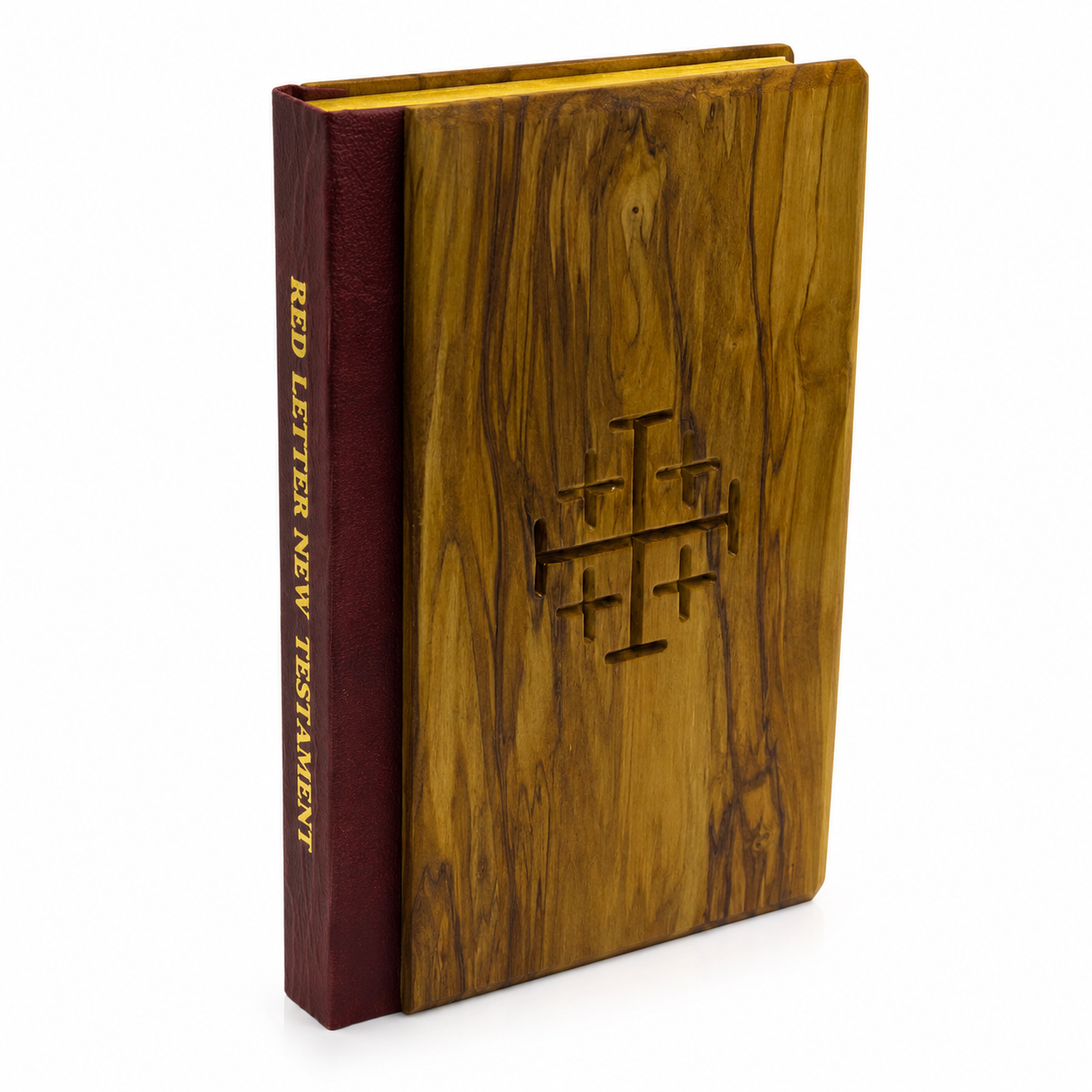 KJV Holy Bible with Olive Wood Cover from Jerusalem – Handcrafted King James Bible with Jerusalem Cross, Red Letter Edition & Holy Land Photos (Small & Medium) - Image 8