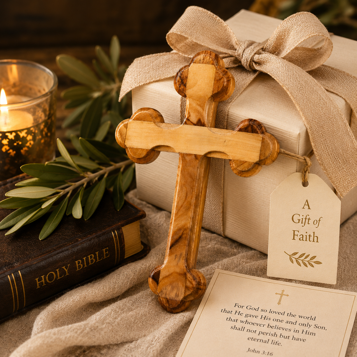Olive Wood Byzantine Cross – Handcrafted 5" Bethlehem Christian Wall Cross – Wooden Holy Land Cross for Home, Prayer & Christian Gifts - Image 4