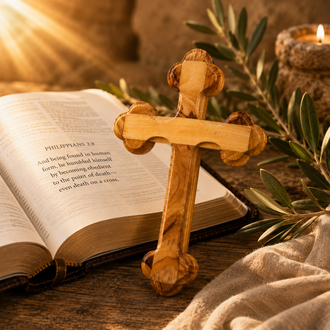 Olive Wood Byzantine Cross – Handcrafted 5" Bethlehem Christian Wall Cross – Wooden Holy Land Cross for Home, Prayer & Christian Gifts - Image 5