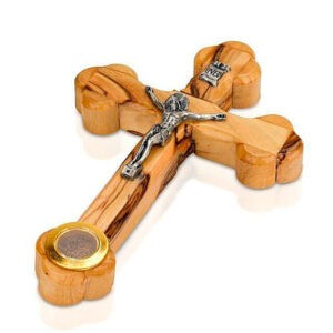 a wooden cross with Jesus