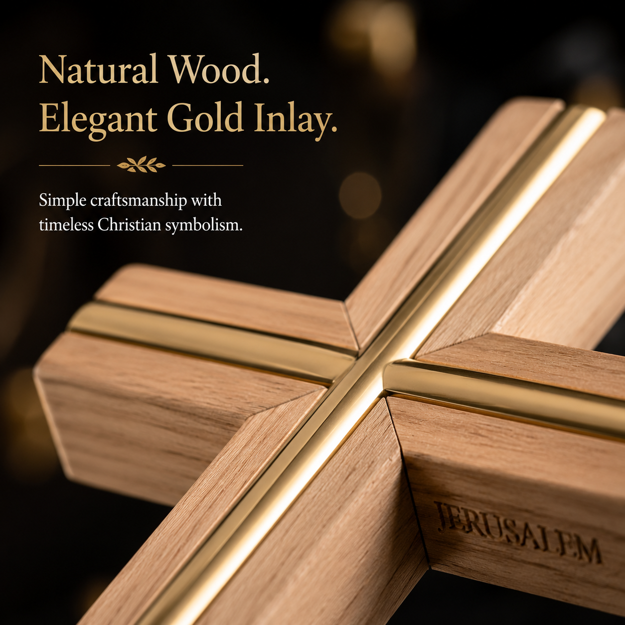 Wood Cross with Gold Inlay – 3" Wooden Christian Cross, Pack of 12 – Decorative Faith Crosses for Church, Sunday School, Baptism & Christian Gifts - Image 2