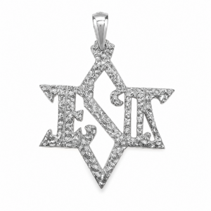 Sterling Silver Star of David pendant with Jesus design Messianic faith jewelry