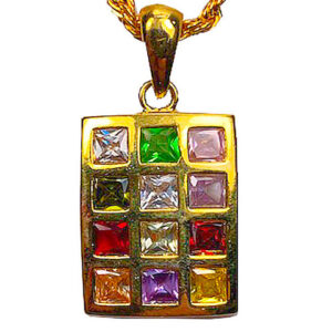 12 stones of the tribes of Israel pendant