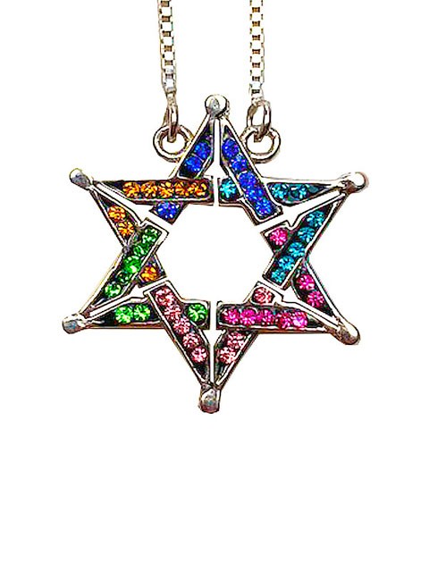 Star of David Sterling Silver with Chain Magnet Opens Up 3