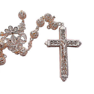 a sterling silver rosary