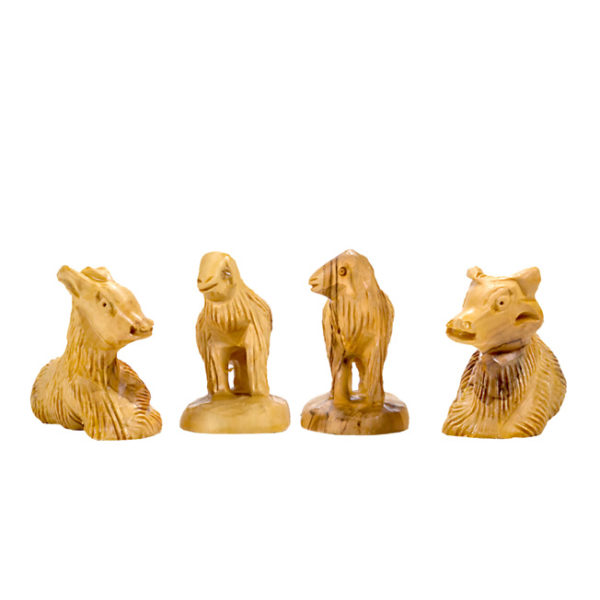 carved animals figures of nativity scene