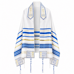 The Blessing Tallit, Messianic Prayer Shawl Christian, Royal Blue Messianic Tallit Large 73”X33” With Bag, Israel Design.