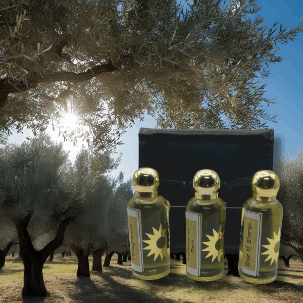 Holy Land Anointing Oil Set - Frankincense & Myrrh, Rose of Sharon & Pomegranate - 0.6 fl.oz Each Bottle in Leather Case - Made in Bethlehem with Virgin Olive Oil - Image 2