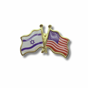 Israel–USA Friendship Flag Pin – Gold-Trimmed Enamel Lapel Badge