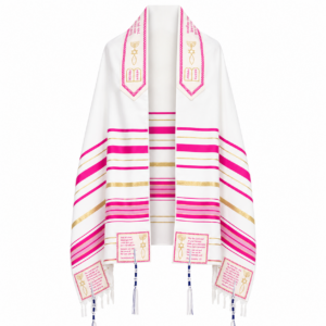 The Blessing Tallit, Messianic Prayer Shawl Christian, Pink Messianic Tallit Large 73”X33” With Bag, Israel Design.