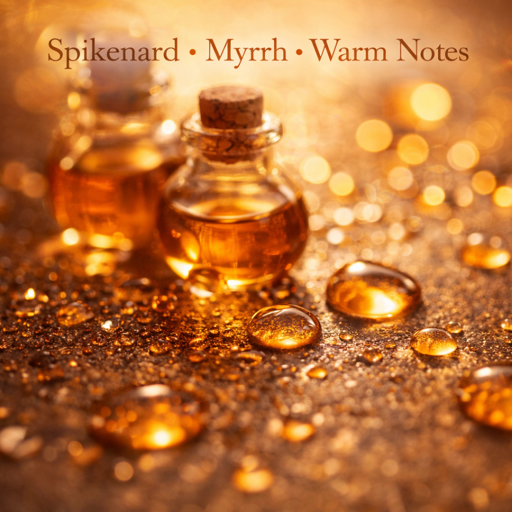 Spikenard Magdalena 20ml perfume inspired by biblical spikenard and myrrh oils with warm aromatic fragrance notes.